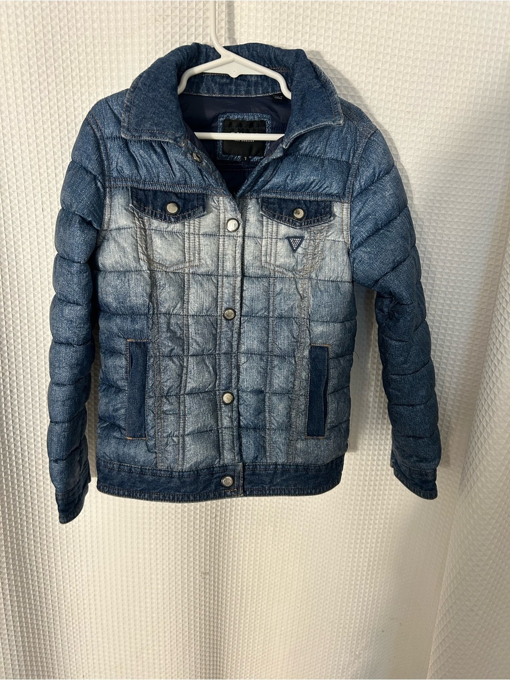 Guess Denim-Style Puffer Jacket for Kids 7 - Blue
